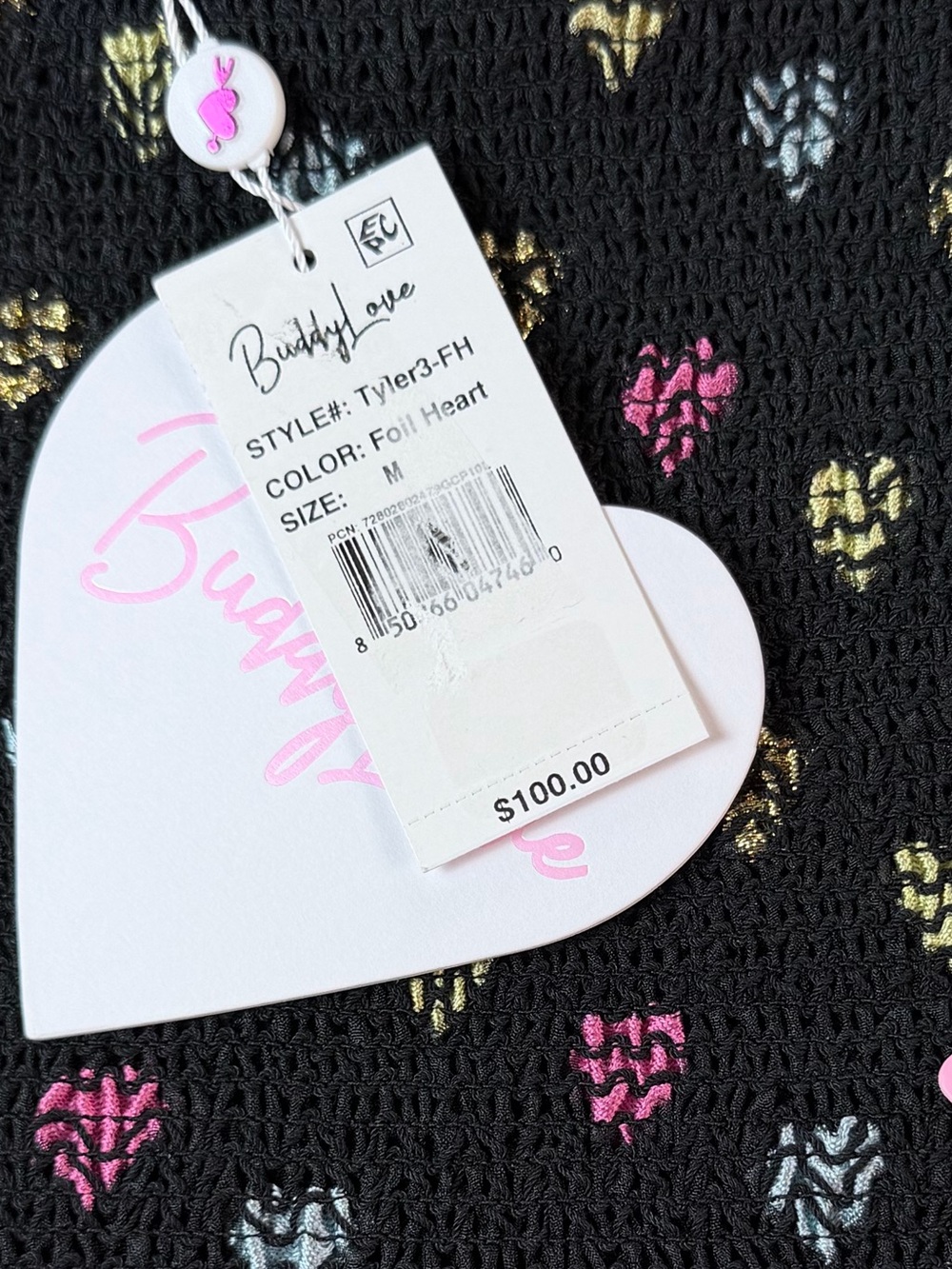 TYLER TWEEN OUTFIT SET - FOIL HEARTS Black Heart-Print Ruffle Kids Dress - Picture 11 of 14